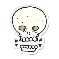 sticker of a cartoon scary skull
