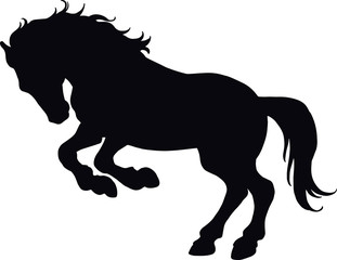 creative illustration of a silhouette vector horse standing - Vector