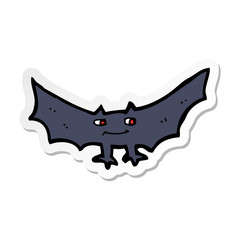 sticker of a cartoon spooky vampire bat