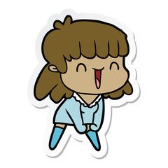 sticker of a cartoon woman