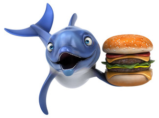 Fun dolphin - 3D Illustration