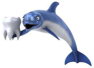 Fun dolphin - 3D Illustration