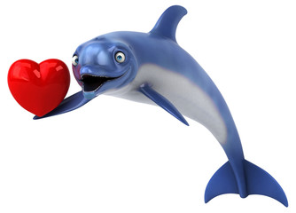Fun dolphin - 3D Illustration