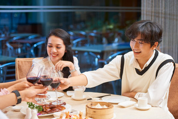 People dining in restaurant