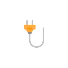 Electric plug icon, Flat design illustration isolated 