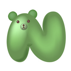 Sweet donut font vector. Letter N. Cartoon vector illustration. Hand drawn font with sweet bun. Actual Creative art bake alphabet