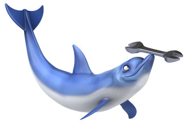 Fototapeta premium Fun dolphin - 3D Illustration