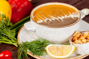  beautiful meat soup in the original design, for use in design