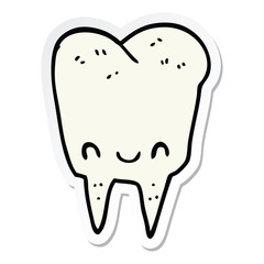 sticker of a cartoon tooth