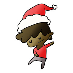 christmas gradient cartoon of kawaii boy