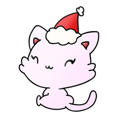 Obraz premium christmas gradient cartoon of kawaii cat