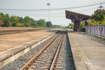 Obraz premium train station in a small village
