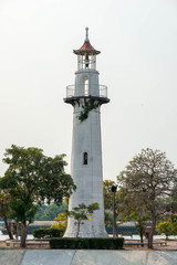 Abandoned 1800's lighthouse at a sea shore