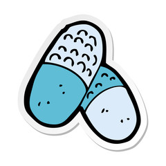 sticker of a cartoon medical pills