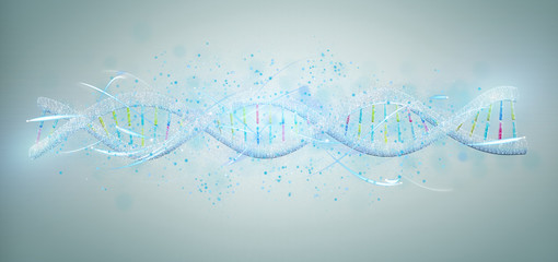 View of a 3d render DNA isolated on a background