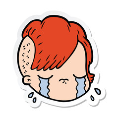 sticker of a cartoon female face