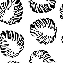  vector illustration monstera leaves pattern