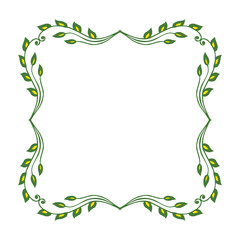 Vector illustration texture leaf flower frame hand drawn