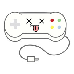 Obraz premium flat color retro cartoon game controller