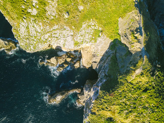 top view of the sea and mountains