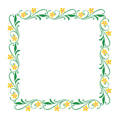 Fototapeta na wymiar Vector illustration design leaf flower frame hand drawn