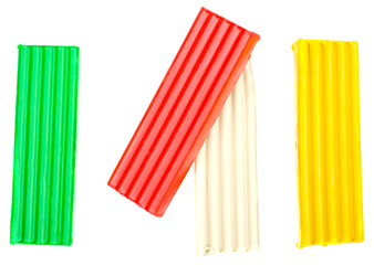 Plasticine isolated on white background, top view