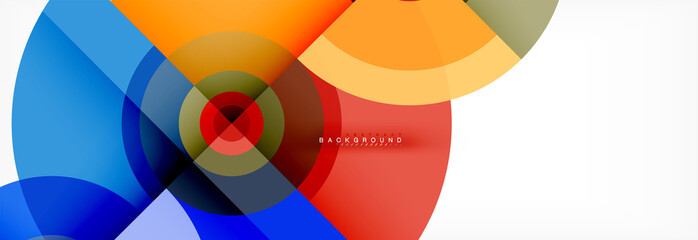 Obraz premium Round circles and triangles abstract background