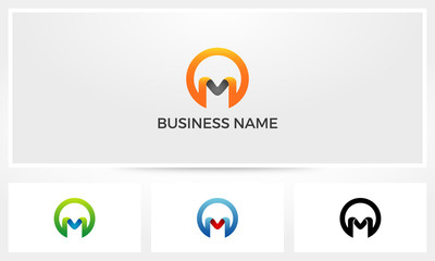 Circle M Letter Alphabet Logo