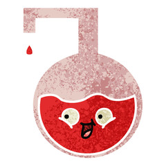 retro illustration style cartoon science experiment