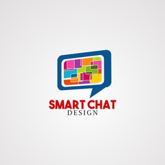 smart chat logo vector, icon, element, and template for company