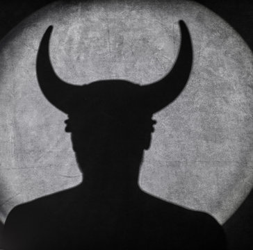 shadow of a monster with horns, the shadow of the devil