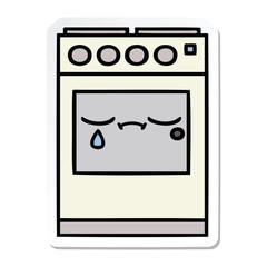 sticker of a cute cartoon kitchen oven