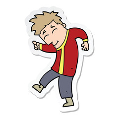 sticker of a cartoon dancing man