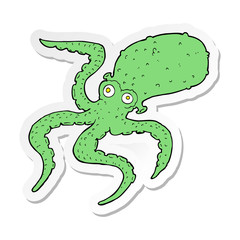 sticker of a cartoon octopus