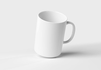 Obraz premium Blank mug mockup isolated on white 3D rendering