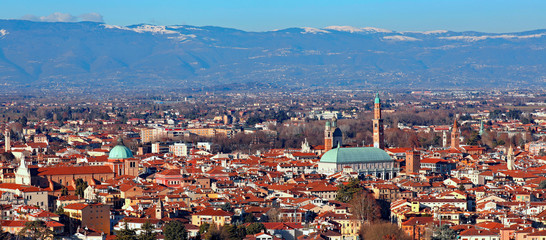 city of Vicenza in the Veneto Region in Italy and the famous mon