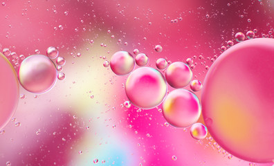 Pink abstract background with bubbles