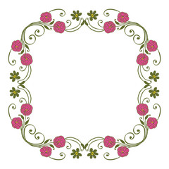 Vector illustration leaf floral frame style for card hand drawn
