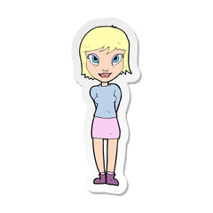 sticker of a cartoon pretty girl