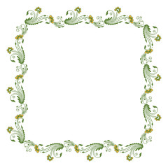 Vector illustration leaf floral frame style for card hand drawn