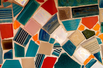 Decorative the mosaic on the wall background.