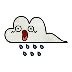 retro grunge texture cartoon rain cloud
