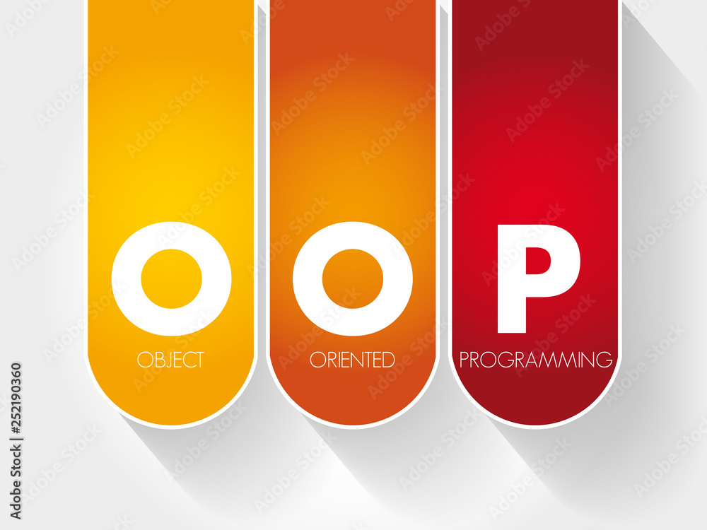 Poster oop - object oriented programming acronym, technology concept