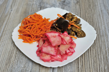 salad with blue cabbage
