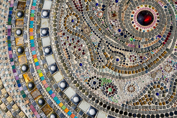 Decorative the mosaic on the wall background.