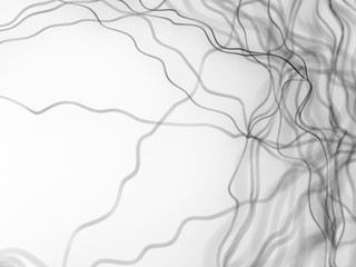 Abstract wire lines and dots 3d illustration