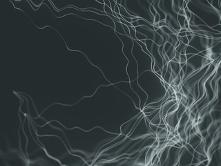 Abstract wire lines on dark background 3d illustration