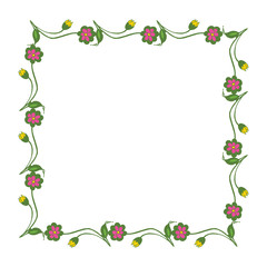 Vector illustration pattern floral frame hand drawn