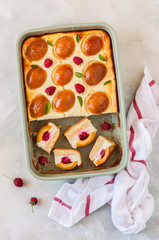 Quark, Apricot and Raspberry Cake
