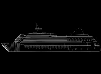 Obraz premium cruise ship Concept Architect Blueprint 